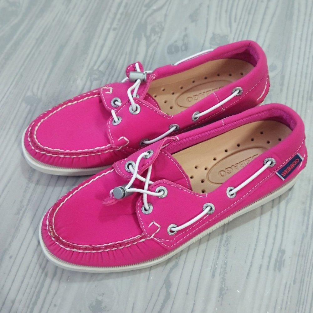 Sebago Docksides Fuchsia Neoprene Women's Shoes Size 5.5 US